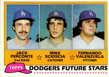 1981 Topps Baseball Fernando Valenzuela Mike Scioscia Rookie Card