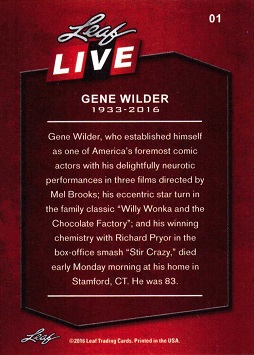 Back of Gene Wilder Card