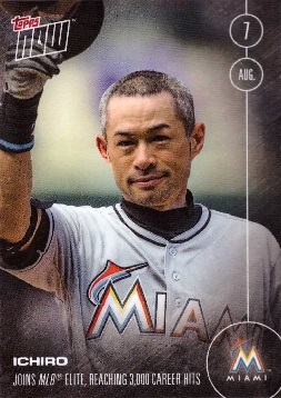 2016 Topps Now Ichiro Suzuki Hits 2 Home Runs Baseball Card