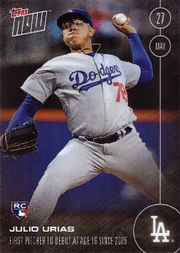 2016 Topps Now Baseball Julio Urias Rookie Card