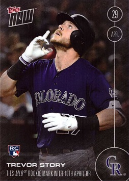 2016 Topps Now Baseball Trevor Story Rookie Card