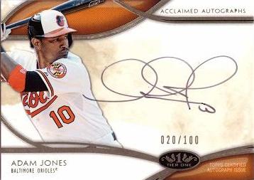 2014 Topps Tier One Adam Jones Certified Autograph Baseball Card