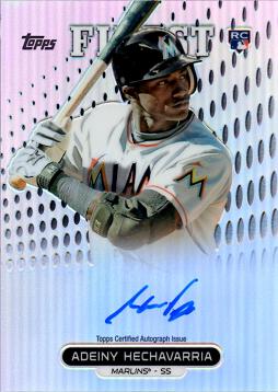 2013 Topps Finest Refractor Adeiny Hechavarria Autograph Baseball Rookie Card