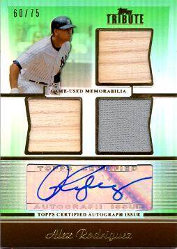 Alex Rodriguez Certified Autograph Jersey and Bat Card