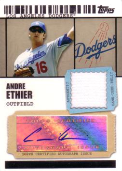 Andre Ethier Authentic Autograph Jersey Card