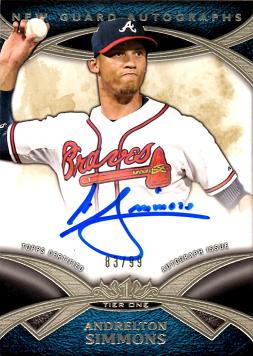 2014 Topps Tier One Andrelton Simmons Certified Autograph Baseball Card