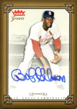 2004 Fleer Greats Bob Gibson Certified Autograph Baseball Card