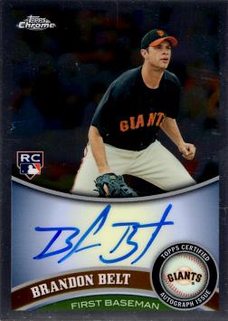 2011 Topps Chrome Brandon Belt Autograph Baseball Rookie Card