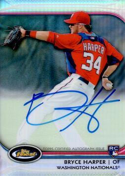 2012 Topps Finest Bryce Harper Autograph Rookie Card