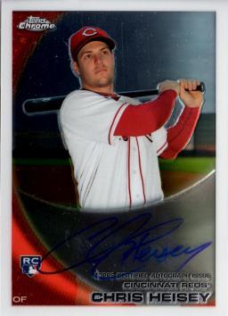 2010 Topps Chrome Chris Heisey Autograph Baseball Rookie Card