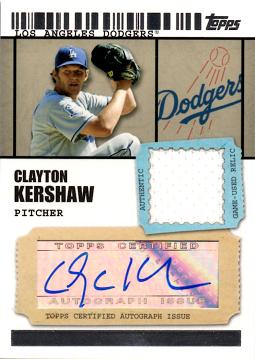 Clayton Kershaw Certified Autograph Jersey Card
