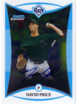 2008 Bowman Chrome David Price Authentic Autograph Card