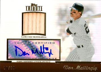 Don Mattingly Authentic Autograph Bat Baseball Card