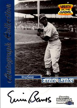 Ernie Banks Certified Autograph Card