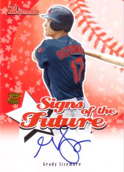 Grady Sizemore Authentic Autograph Card