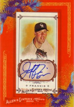 Jeff Francis Certified Autograph Card