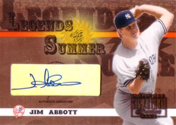 Jim Abbott Certified Autograph Card