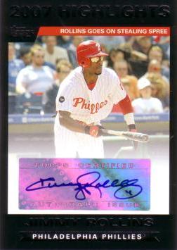 Jimmy Rollins Autographed Baseball Card