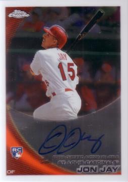 2010 Topps Chrome Jon Jay Autograph Rookie Card