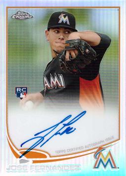 2013 Topps Chrome Refractor Jose Fernandez Certified Autograph Rookie Card