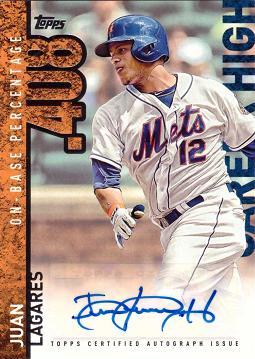 2015 Topps Juan Lagares Certified Autograph Baseball Card