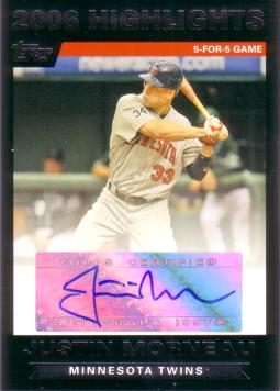 Justin Morneau Authentic Autograph Card