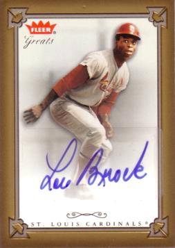 Lou Brock Authentic Autograph Card