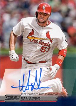 2014 Topps Stadium Club Matt Adams Certified Autograph Baseball Card