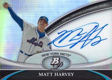 2011 Bowman Platinum Matt Harvey Certified Autograph Baseball Card