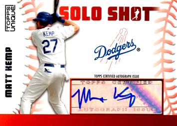 Matt Kemp Certified Autograph Baseball Card