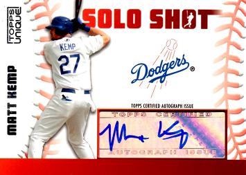 Matt Kemp Certified Autograph Card