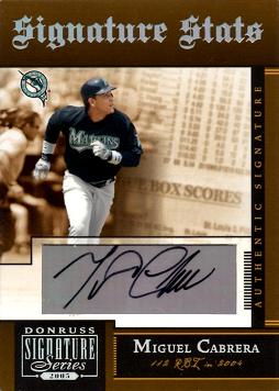 2005 Donruss Signature Miguel Cabrera Certified Autograph Baseball Card
