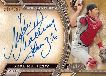 2015 Topps Tier One Mike Matheny Certified Autograph Baseball Card