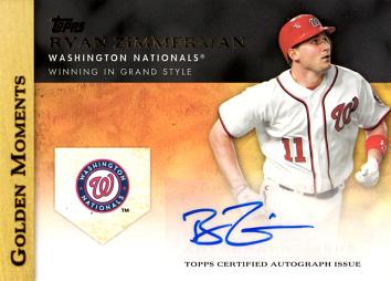 2012 Topps Ryan Zimmerman Autograph Baseball Card