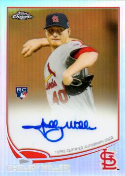 2013 Topps Chrome Refractor Shelby Miller Autograph Baseball Rookie Card