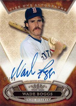 2015 Topps Tier One Wade Boggs Certified Autograph Baseball Card