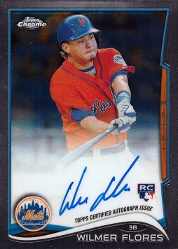 2014 Topps Chrome Wilmer Flores Certified Autograph Baseball Rookie Card