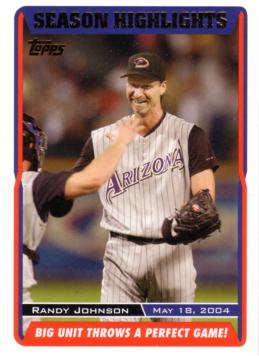 Randy Johnson Throw Perfect Game Card