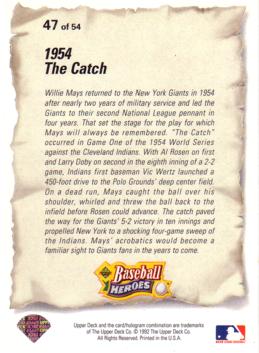 Back of Willie Mays card