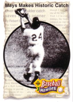 Willie Mays Makes Historic Catch Baseball Card