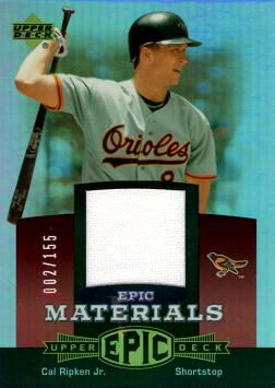 2006 Upper Deck Epic Cal Ripken Game Worn Jersey Baseball Card