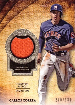 Carlos Correa Game Worn Jersey Baseball Card