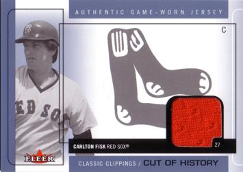 Carlton Fisk Game Worn Jersey Baseball Card