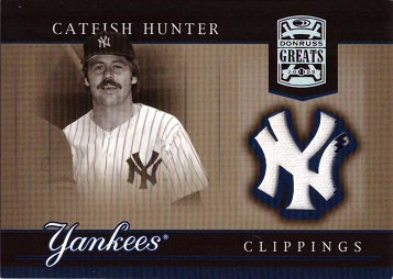 Catfish Hunter Game Worn Jersey Baseball Card