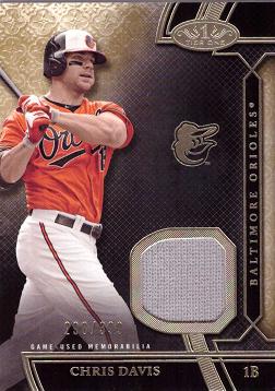 2015 Topps Tier One Relics Chris Davis Game Worn Jersey Baseball Card