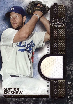 2013 Topps Tier One Relics Clayton Kershaw Game Worn Jersey Baseball Card