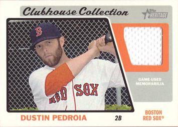 2015 Topps Heritage Dustin Pedroia Game Worn Jersey Baseball Card