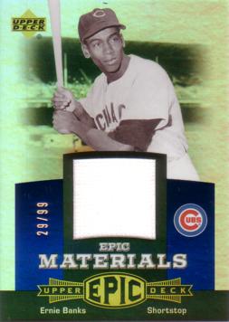 Ernie Banks Game Worn Jersey Card