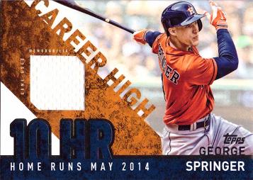 2015 Topps George Springer Game Worn Jersey Baseball Card