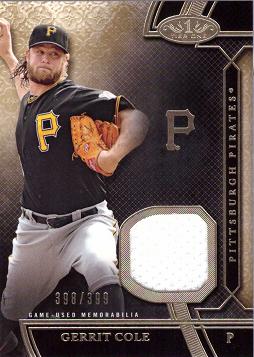 2015 Topps Tier One Relics Gerrit Cole Game Worn Jersey Baseball Card